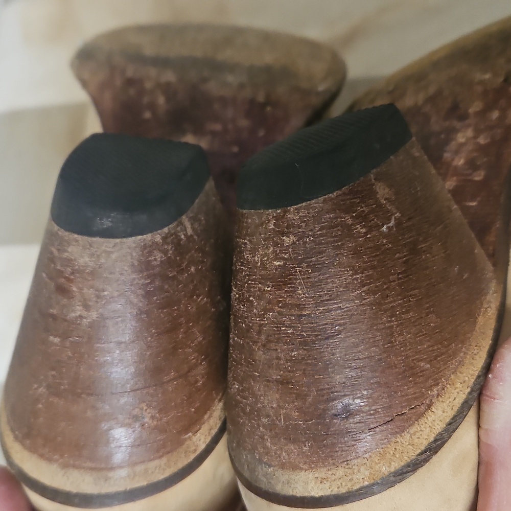 Cream and Pink Ankle Boots with Decorative Stitching - Picture 6 of 9